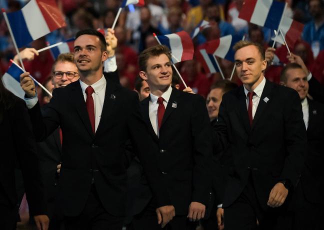 Adrien Mary (au centre) a également participé aux Mondiaux de Kazan, en Russie, en 2019 - Photo Région Bourgogne-Franche-Comté