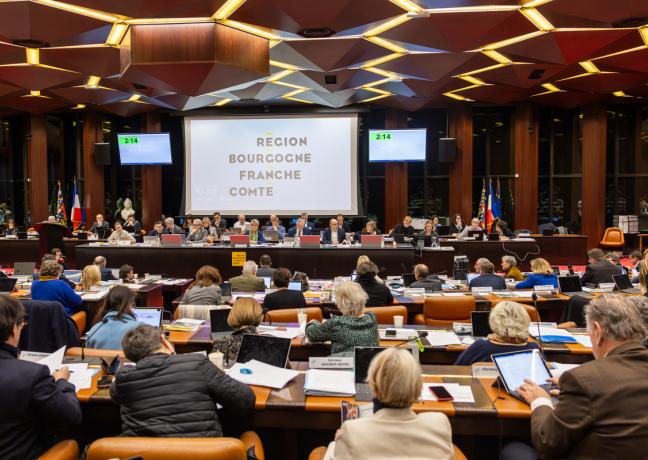 Assemblée plénière de la Région Bourgogne-Franche-Comté, mercredi 7 et jeudi 8 février 2024 à Dijon - Crédit Xavier Ducordeaux