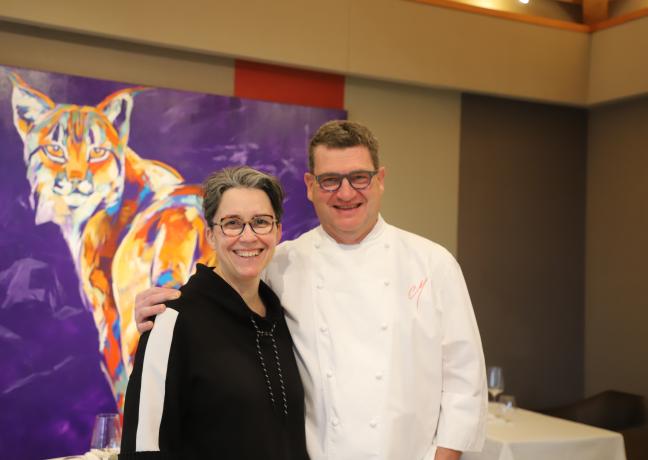 Marc Faivre et son épouse, dans leur  hôtel-restaurant 3 étoiles, à Malbuisson (25) - Photo Océane Lavoustet