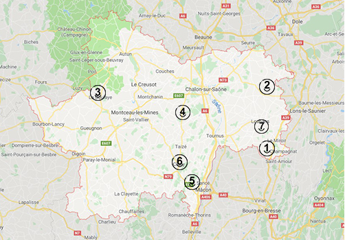 Carte de Saône-et-Loire - DR