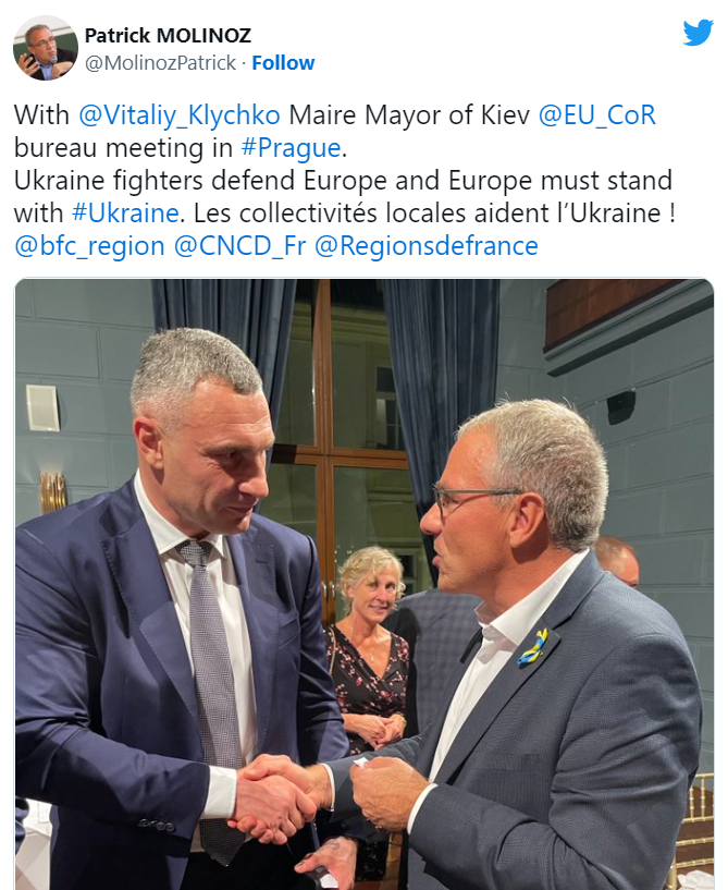 Vitaliy_Klychko, maire Mayor de Kiev, et Patrick Molinoz, vice-Président de la Commission nationale de la coopération décentralisée (CNCD) - capture TWT
