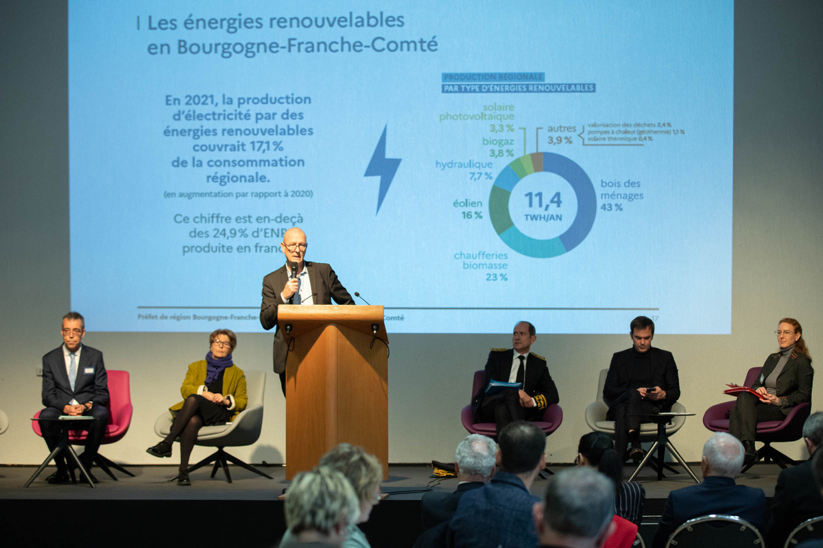 Avant de lancer le débat, l’ADEME, RTE, la DREAL et la Région Bourgogne-Franche-Comté ont fait le point sur la consommation et la production d’énergie au niveau régional - Photo Région Bourgogne-Franche-Comté Xavier Ducordeaux