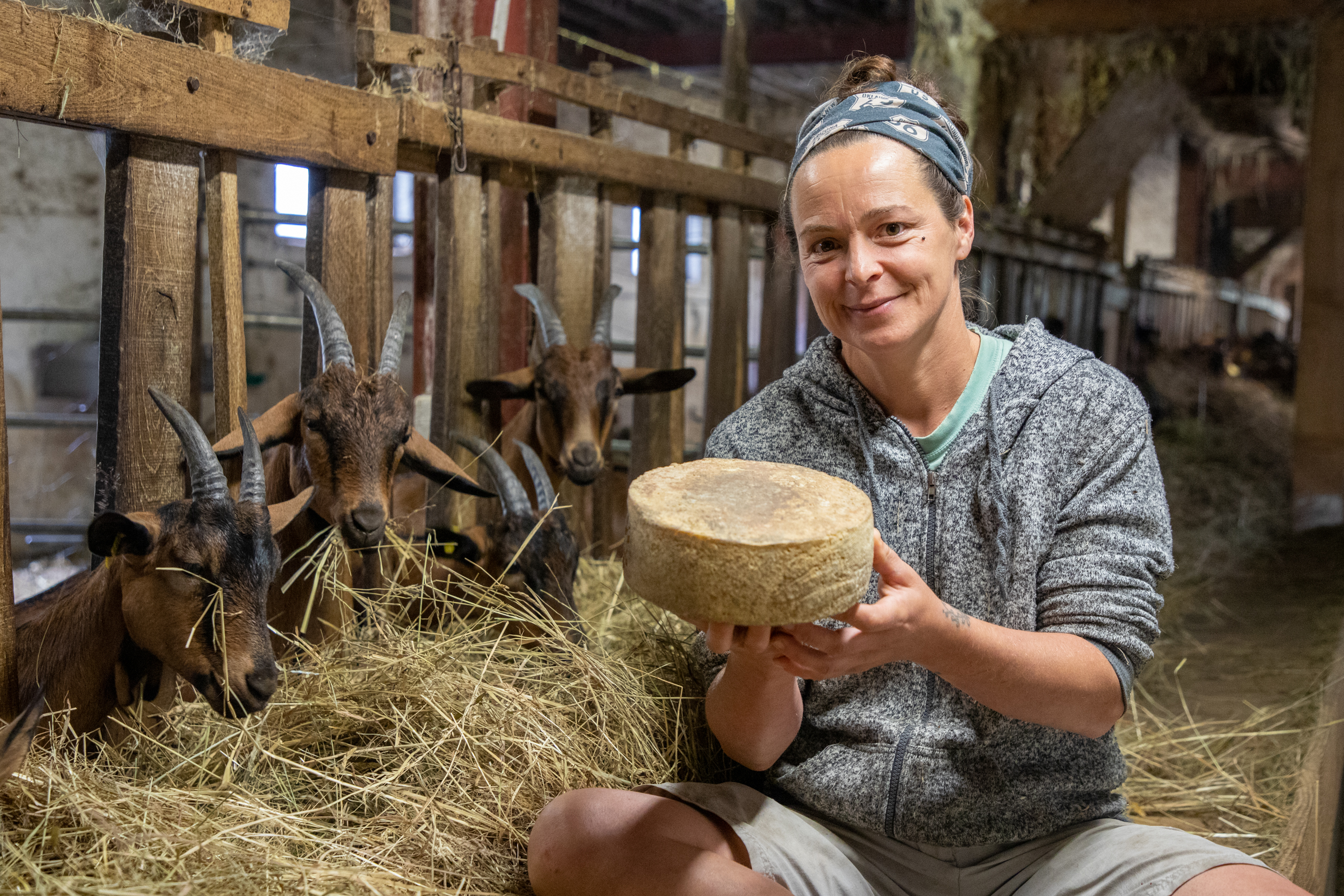Véronique Diano, éleveuse de chèvres et de vaches à la ferme du Rebout à Saint-Léger-sous-Beuvray (71) - Photo Xavier Ducordeaux