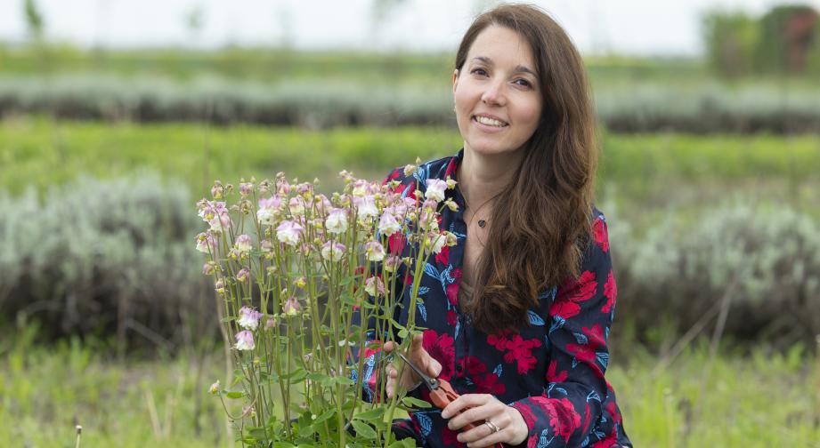 Amandine Deschamps, cultivatrice de fleurs à Rouvres-en-Plaine (21) – Crédit David Cesbron