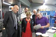 La présidente de Région Marie-Guite Dufay a visité l'entreprise Diamantec, à Oiselay-et-Grachaux (70), après le raccordement  au très haut débit - Photo Bourgogne-Franche-Comté