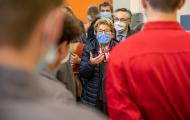 Visite de Marie-Guite Dufay, présidente de la Région Bourgogne-Franche-Comté, au lycée professionnel Pierre et Marie Curie et au lycée général et technologique Catherine et Raymond Janot, à Sens (89), jeudi 18 novembre 2021 - ©Région Bourgogne-Franche-Comté