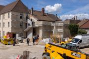 Visite du chantier du lycée Friant, à Poligny (39), jeudi 27 avril 2023 - Photo Xavier Ducordeaux