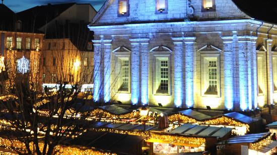 Lumières de Noël à Montbéliard, le temple - Crédit photo : Denis Bretey – Ville de Montbéliard