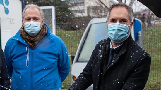 Inauguration de la station hydrogène du lycée Duhamel à Dole, vendredi 15 janvier 2021 - Photo Région Bourgogne-Franche-Comté