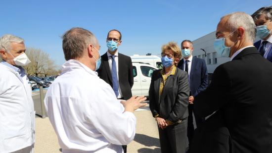 Visite du centre hospitalier de Mâcon le 29 mars 2021