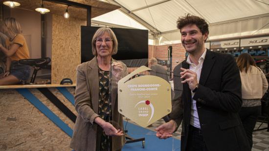 Catherine Lepetz, présidente du CREPS, et Willy Bourgeois, vice-président de la Région en charge des sports, de la jeunesse et de la vie associative - Photo Emmanuelle Baills