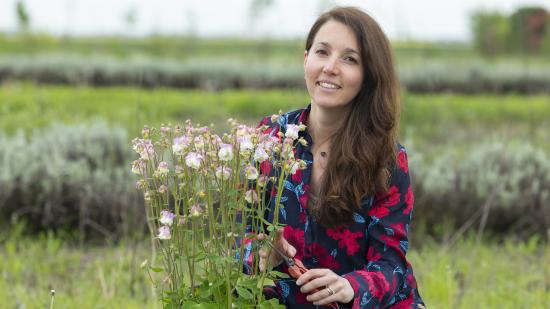 Amandine Deschamps, cultivatrice de fleurs à Rouvres-en-Plaine (21) – Crédit David Cesbron