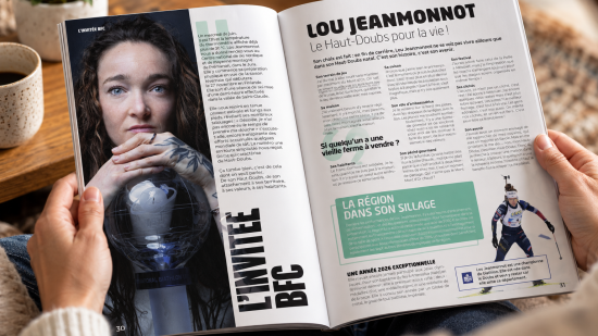 BFC, le mag, octobre 2026, pages dédiées à Lou Jeanmonnot - DR