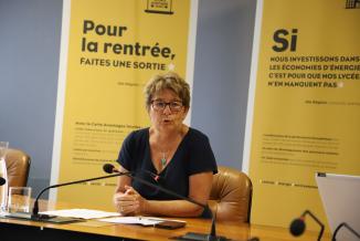 Conférence de rentrée scolaire de la présidente Marie-Guite Dufay. Crédit : Région BFC/ Léopoldine Deriot