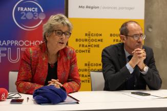 Marie-Guite-Dufay, présidente de Région, et Franck Robine, préfet de Région, mardi 19 décembre 2023 à Dijon - Photo Xavier Ducordeaux 