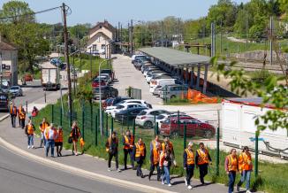 La gare de Mouchard, première gare de France en autoconsommation électrique. Photo Xavier Ducordeaux