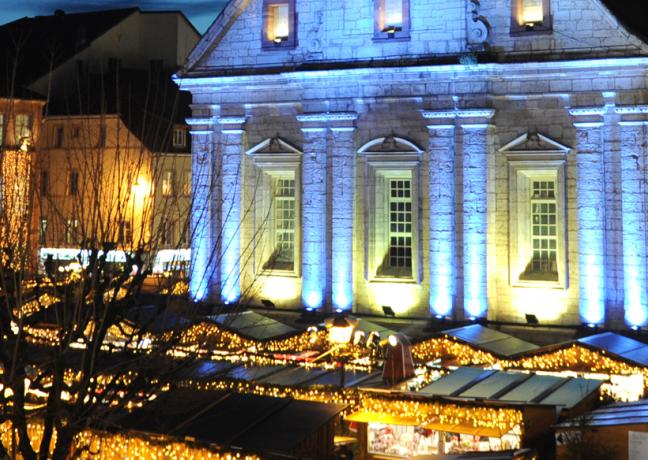 Lumières de Noël à Montbéliard, le temple - Crédit photo : Denis Bretey – Ville de Montbéliard