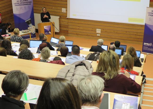 100 professionnels de l’orientation sont venus de toute la Bourgogne-Franche-Comté pour la troisième journée régionale des acteurs du SPRO, jeudi 4 avril 2019 - Photo DR 