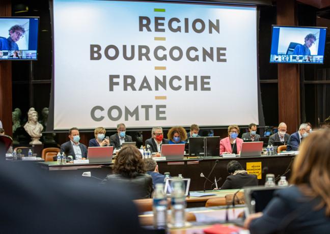 Assemblée plénière du Conseil régional de Bourgogne-Franche-Comté, vendredi 9 avril 2021 à Dijon – Crédit photo Région Bourgogne-Franche-Comté