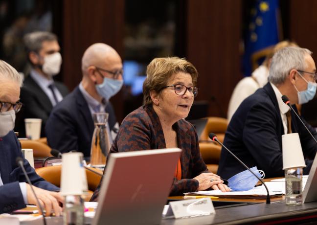 Marie-Guite Dufay à l'assemblée plénière du Conseil régional de Bourgogne-Franche-Comté, jeudi 27 janvier 2022 - Crédit Vincent Arbelet