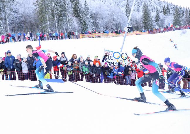 Course de ski de fond, avec Mattéo Baud au premier plan - Crédit Région Bourgogne-Franche-Comté Edwige Prompt