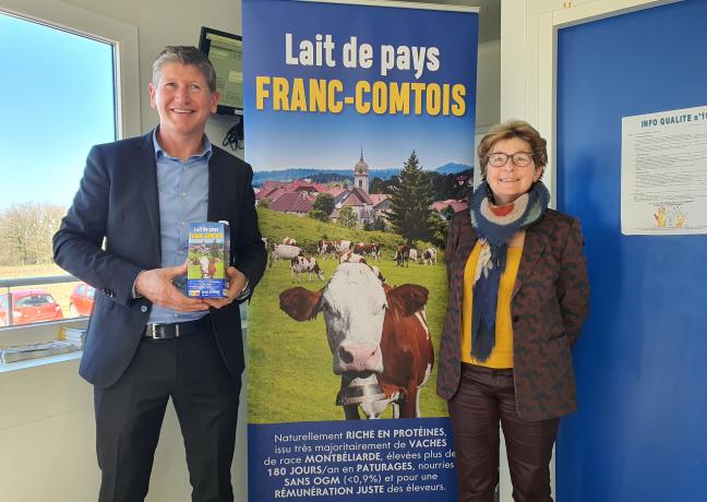 Inauguration d'une ligne de production de lait UHT de pays franc-comtois chez Agrodoubs, à Flagey (25), lundi 28 février 2022 - Photo Région Bourgogne-Franche-Comté Christophe Bidal