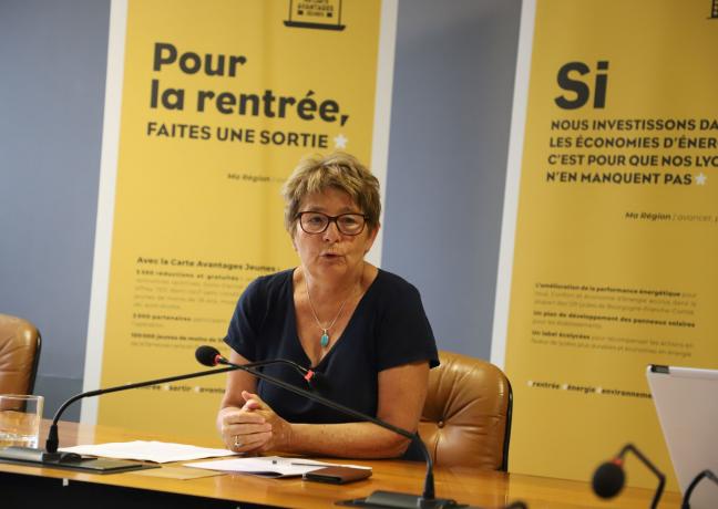 Conférence de rentrée scolaire de la présidente Marie-Guite Dufay. Crédit : Région BFC/ Léopoldine Deriot