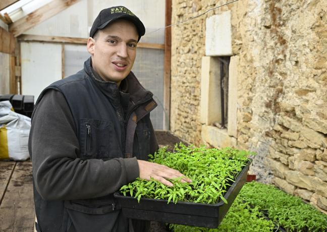 Benoit Scotto, maraîcher à la  d’une Ferme Le Creuseret à Saint-Vit (25) - Photo Laurent Cheviet