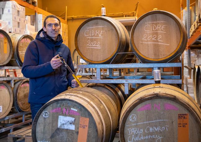 Jean-David Camus, créateur d'une cidrerie artisanale à Beaune (21) - Photo © Xavier Ducordeaux