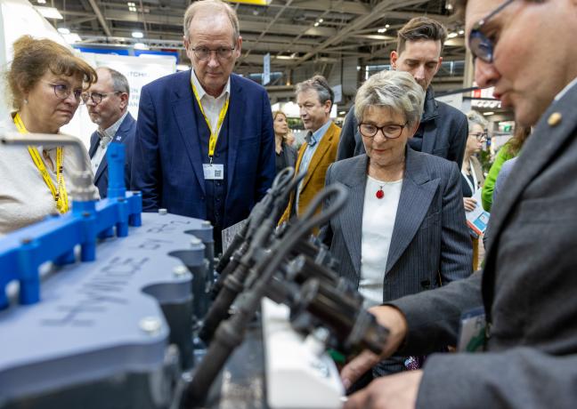 Viste du salon Hyvolution mardi 30 janvier 2024. Photo : Xavier Ducordeaux