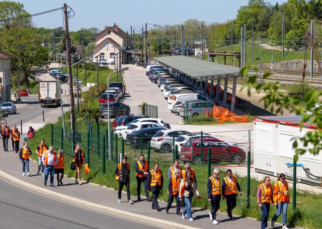 La gare de Mouchard, première gare de France en autoconsommation électrique. Photo Xavier Ducordeaux