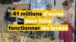 41 millions d’euros pour faire fonctionner les lycées